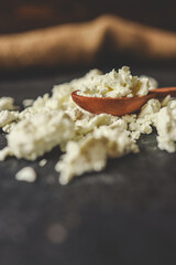 Natural cottage cheese. Natural dairy products