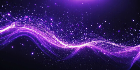 Abstract Purple Energy Wave with Sparkling Light