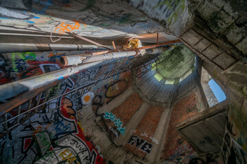 Abandoned Amusement Park Theme Park on a Hill near Lake Como in the Alps in Italy