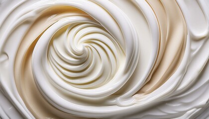 Texture of milk yogurt or cream with vortex surface, abstract background