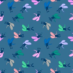 Halloween monsters seamless banana pattern for wrapping paper and fabric