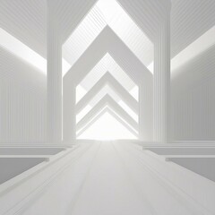 Fototapeta premium Abstract white architecture background, white geometric wallpaper