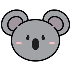Cute kawaii koala animal character emoticon Vector