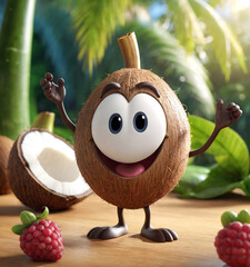 Tropical Delight: The Animated Coconut Adventure.