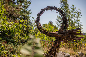 Abandoned Amusement Park Theme Park on a Hill near Lake Como in the Alps in Italy