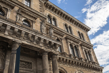 Historic buildings in the streets of Budapest.May, 2024