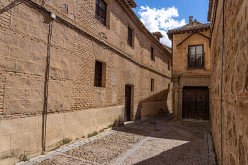 Jewish quarter of the UNESCO World Heritage site of the city of Toledo in a sunny day. Castilla la...