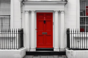 House Red Door. Victorian Architecture in Notting Hill, London