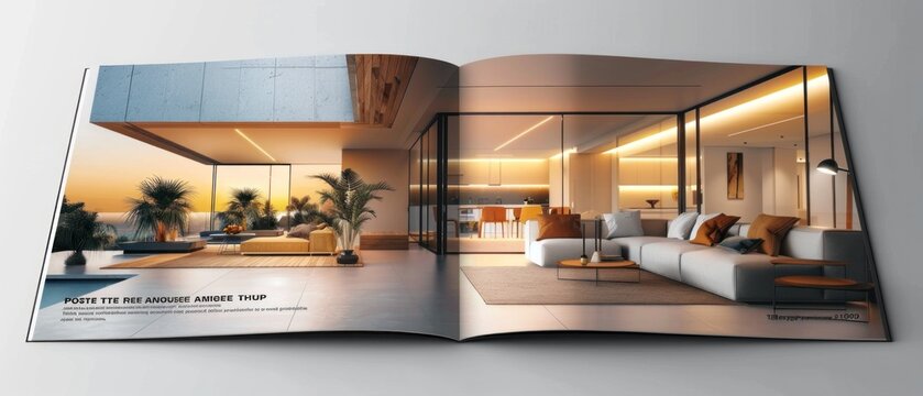 Create a mockup of a professional brochure for a real estate agency.