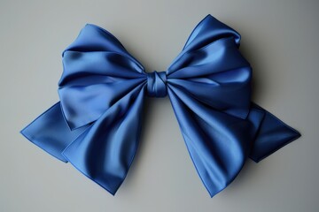 Fabric Bow. Classic Blue Silk Ribbon for Beautiful Celebrations