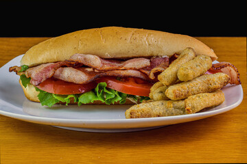 bacon lettuce and tomato sub  sandwich