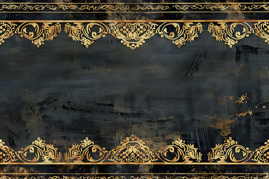 elegant ornate border in gold, a blend of sophistication and eastern charm. generative ai