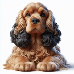Naklejka premium Cocker spaniel dog portrait o white background 