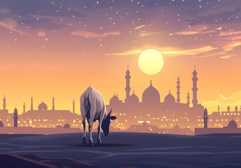 Obraz premium Greeting card for Muslim Sacrifice 