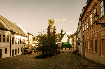 Holy trinity plaque column in Banska Stiavnica.May 2023.