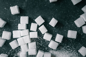 background of sugar cubes. Cube sugar background