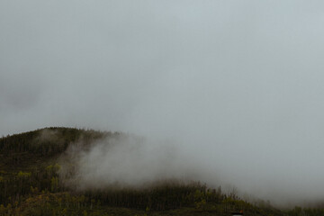 Low clouds in the mountains of Colorado