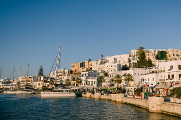Sunset on the town of Naxos, Greece
