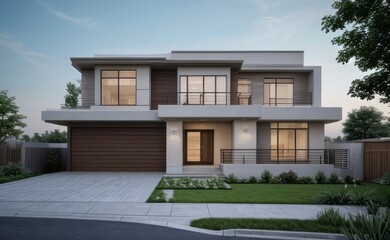 Fototapeta premium modern house with garden