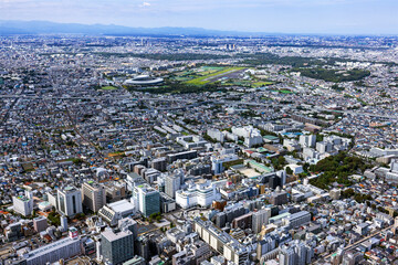 調布上空より東京スタジアムを望む