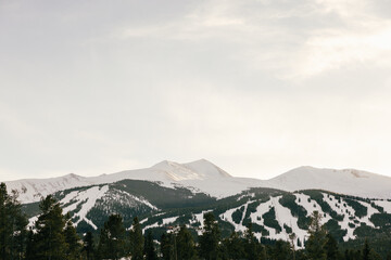 Breckenridge Ski Resort with Snow Covered Mountain Peaks