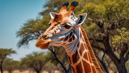 Obraz premium Giraffe in Botswana National Park