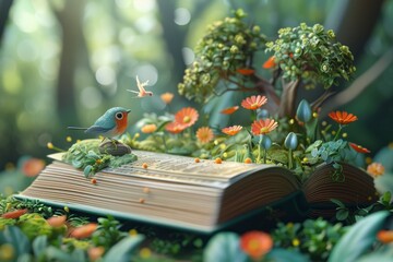 Enchanting 3D renderings of whimsical children's book illustrations, depicting magical worlds, adorable creatures, and imaginative adventures, brimming with charm and creativity, formatted in a
