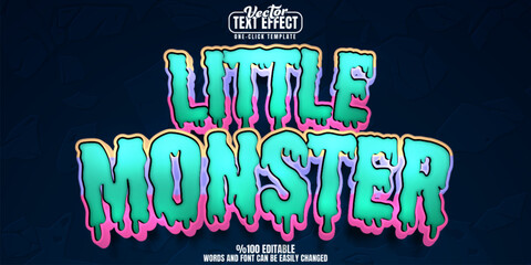 Little Monster editable text effect, customizable scary and fear 3D font style