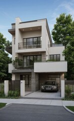 Fototapeta premium modern house with garden