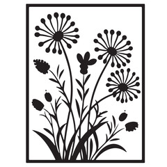 Wildflower Vector Stencil