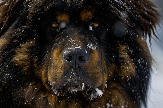 Tibetan Mastiff outdoor in winter