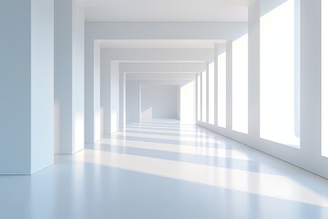 empty room in white with perspective.  space for text