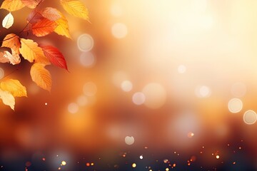 Fototapeta premium autumn leaves background, generative ai