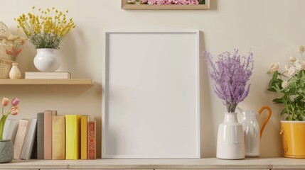 Frame mockup. Living room poster mockup. Interior mockup with house white background. Modern interior design.