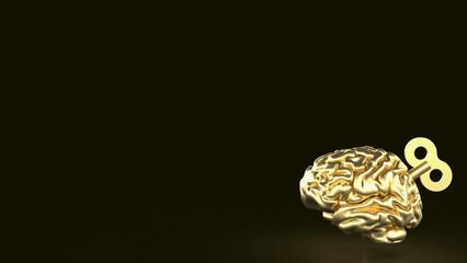 The Brain wind up for Business or medical concept 3d rendering..
