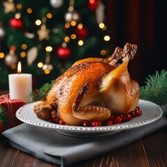 crispy and juicy roasted chicken on a plate