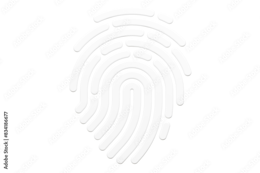 Poster 3d protection fingerprint icon. biometric verification. touch id fingerprint. minimal fingerprint sc