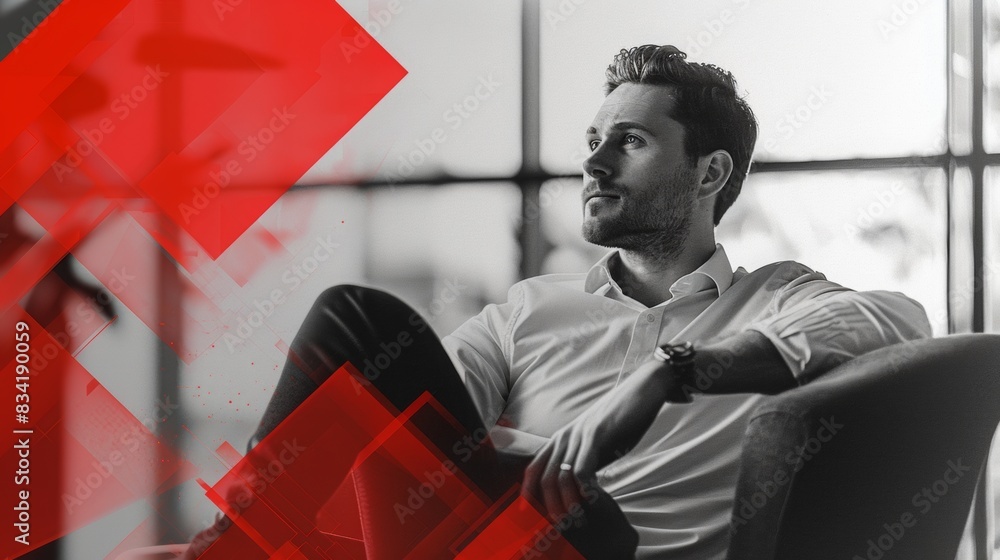 Poster attractive banner for a managed it provider. make it color red and gray