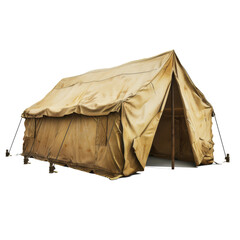 Civic military desert survival tent isolated on transparent background 