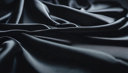 Fototapeta premium Close up of draped black satin as a background 