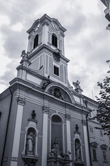St.Michaels church on Vaci street,Budapest.Summer season.