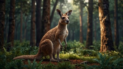 Fototapeta premium KANGORO IN THE FOREST