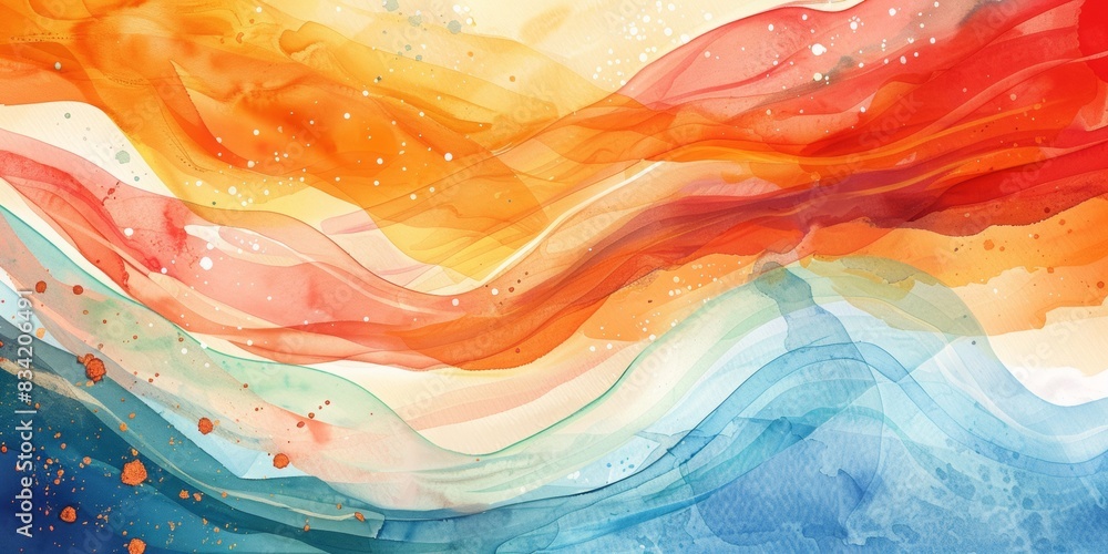 Poster bold abstract watercolor background with dynamic waves and colorful splashes highlighting rich textu
