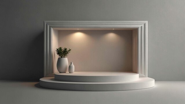 3d ilustrator room with a window and lamp