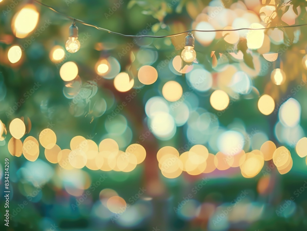 Poster a tree with colorful lights hanging from its branches
