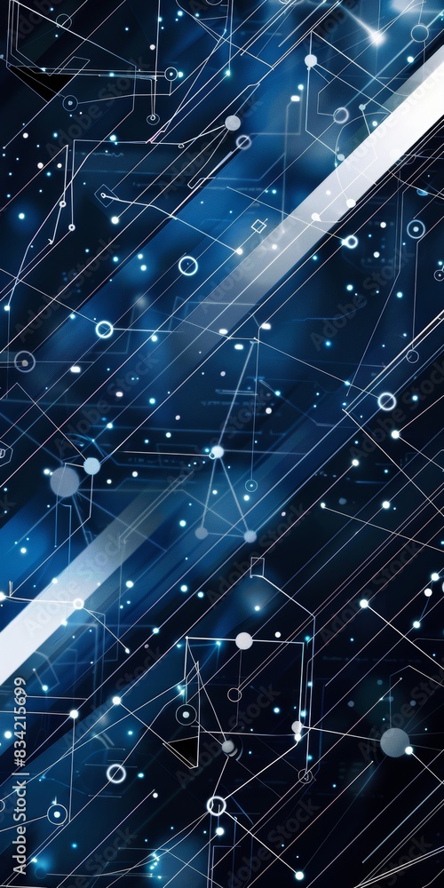 Poster abstract digital background featuring blue tones and geometric patterns for technology and data them
