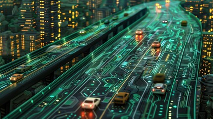 Smart City Road mit autonomen Fahrzeugen