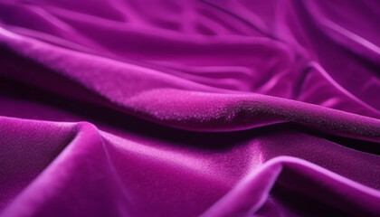 Close up of purple draped velour as a background 