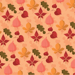 Leaves icons Pattern background Vector