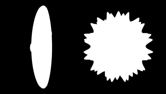 Smiling cartoon sun, moon and star on green screen and opacity mask, horizontal video, weather and happiness theme